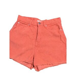 BDG Orange Corduroy High Waisted Frayed Hem Shorts Size 26